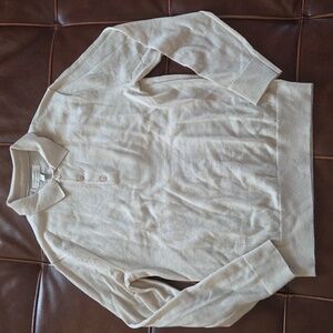 Men's Banana Republic Beige Polo Sweater Small